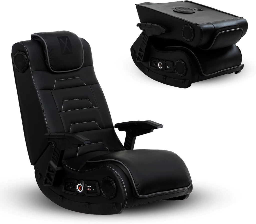 X Rocker Video Gaming Floor Rocker Chair, Built-in Audio, College Dorm Essentials for Guys and Girls, Bedroom, Foldable, Gifts for Gamers