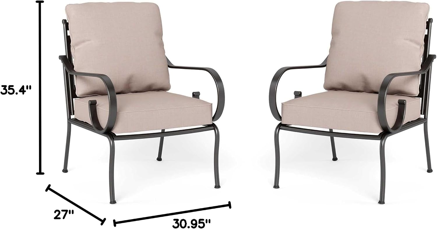 Sophia & William Extra Large & High Back Patio Furniture Set Metal Modern Outdoor Conversation Sets with Sofa Chairs