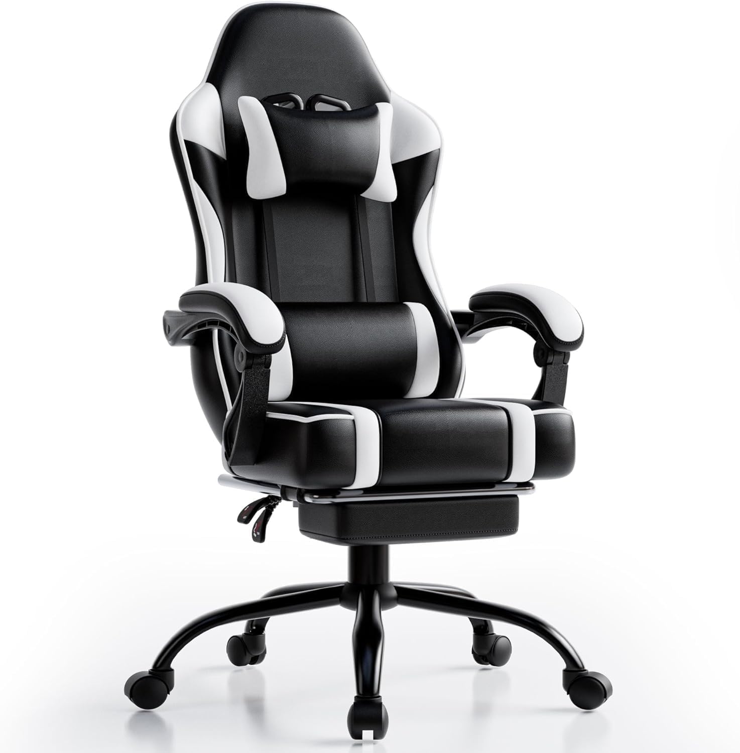 Gaming Chair, Computer Chair with Footrest and Lumbar Support, Ergonomic Video Game Chair with Headrest, Height Adjustable Gamer Chair Office Desk Chair
