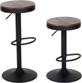 YOUNIKE Bar stools Wooden Barstools Vintage Rustic Counter Height bar Stool,Height Adjustable bar Chairs Swivel with Footrest,Cafe Kitchen Garden(Set of 2,Walnut)