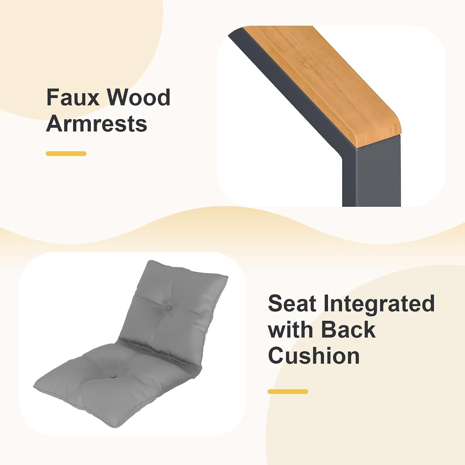 3 Piece Patio Bistro Set Outdoor & Indoor - Small Space Balcony Furniture with 2 Cushioned Deep Seating Chairs & Coffee Table, Rust-Proof Metal Frame, Breathable Textilene, Modern Porch Deck Set