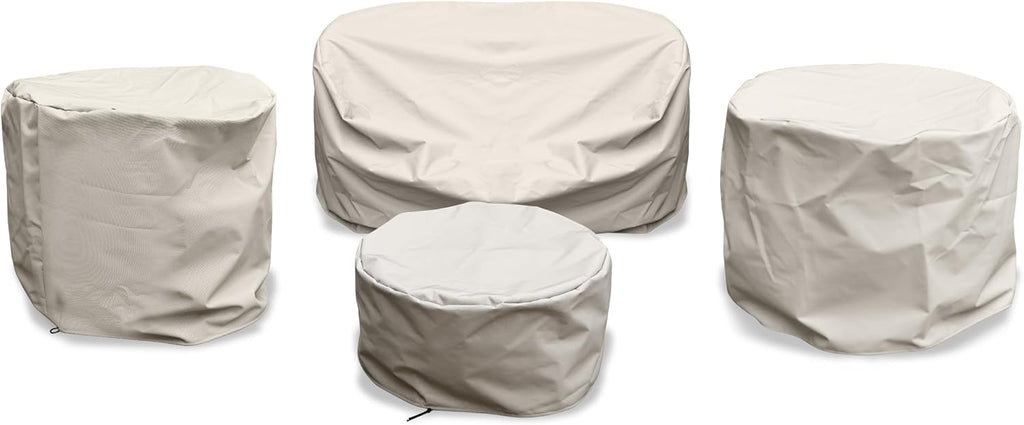 Patio Furniture Set Cover for Loveseat 2Chairs and Table: Waterproof, UV and Fade Resistant - All Season Outdoor Protection Cover with Cord Lock, Khaki
