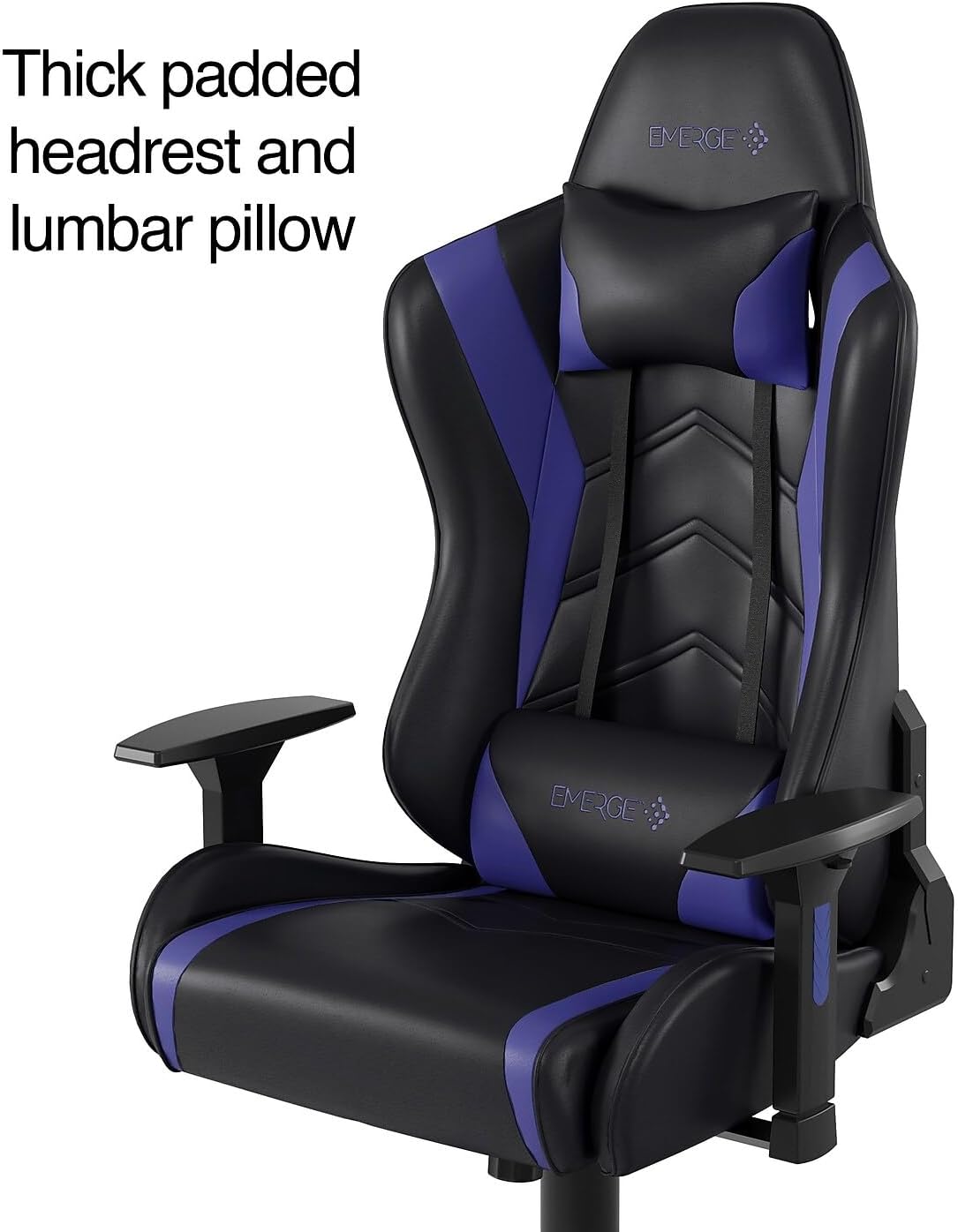 STAPLES Emerge Vartan Gaming Chair, Ergonomic, Adjustable Height, Swivel, Blue