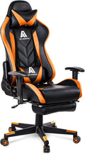 AA Products Gaming Chair High Back Ergonomic Computer Racing Chair Adjustable Office Chair with Footrest, Lumbar Support Swivel Chair - Orange