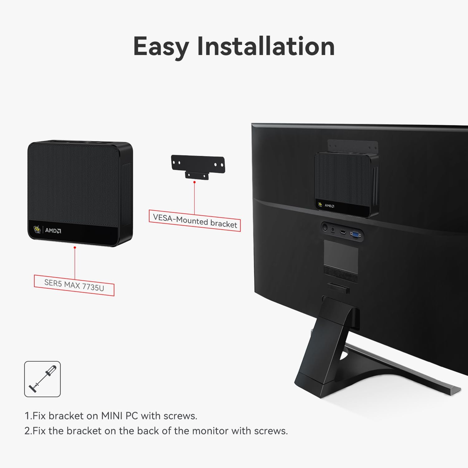 Beelink SER5 MAX Mini PC, AMD Ryzen 7 7735U(6nm, 8C/16T) up to 4.75GHz, Mini Computer 16GB LPDDR5 RAM 500GB NVME SSD, Micro PC 4K@60Hz Triple Display, Mini Gaming Computer WiFi6/BT5.2/HTPC/W-11 Pro