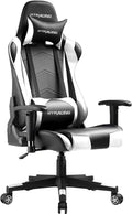 GTRACING Gaming Chair Racing Office Computer Ergonomic Video Game Chair Backrest and Seat Height Adjustable Swivel Recliner with Headrest and Lumbar Pillow Esports Chair (White)