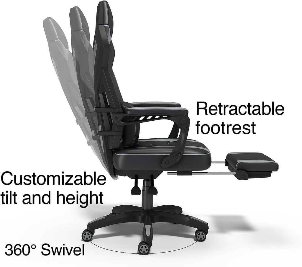 Staples Emerge Vomax Gaming Chair, Ergonomic, Adjustable Height, Swivel, Black