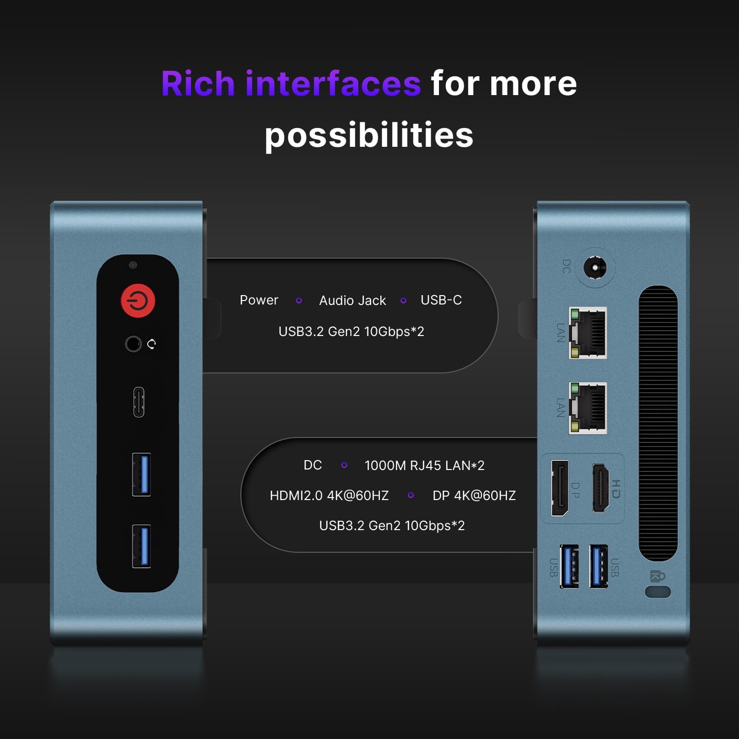 BOSGAME Mini PC Intel Core i5 12450H(8C/12T, up 4.4GHz), 16GB DDR4 RAM 512GB PCIe SSD, Mini Desktop Computer Dual LAN,USB3.2,WiFi6E,4K Triple Display