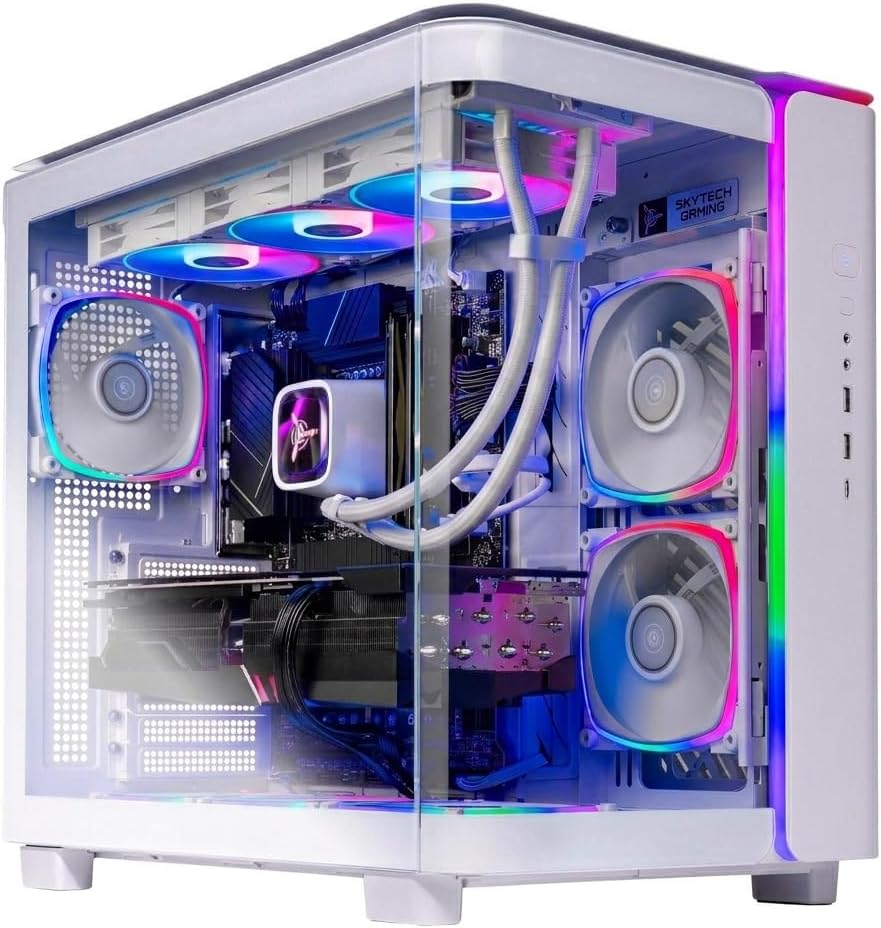Skytech Gaming King 95 Desktop PC, Ryzen 9 9900X3D 4.4 GHz (5.5GHz), AMD RX 9070XT 16GB, 2TB Gen4 NVMe SSD, 32GB DDR5 RAM 6000 RGB, 850W Gold PSU, 360mm ARGB AIO, Wi-Fi, Win 11