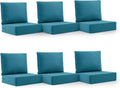 6' Thick Outdoor Cushion, 24*24*6' Patio Furniture Cushions with Waterproof Patio Furniture Cushions with Removable Cover, 28D High Density Patio Cushion for Outdoor Furniture, Green-6pcs