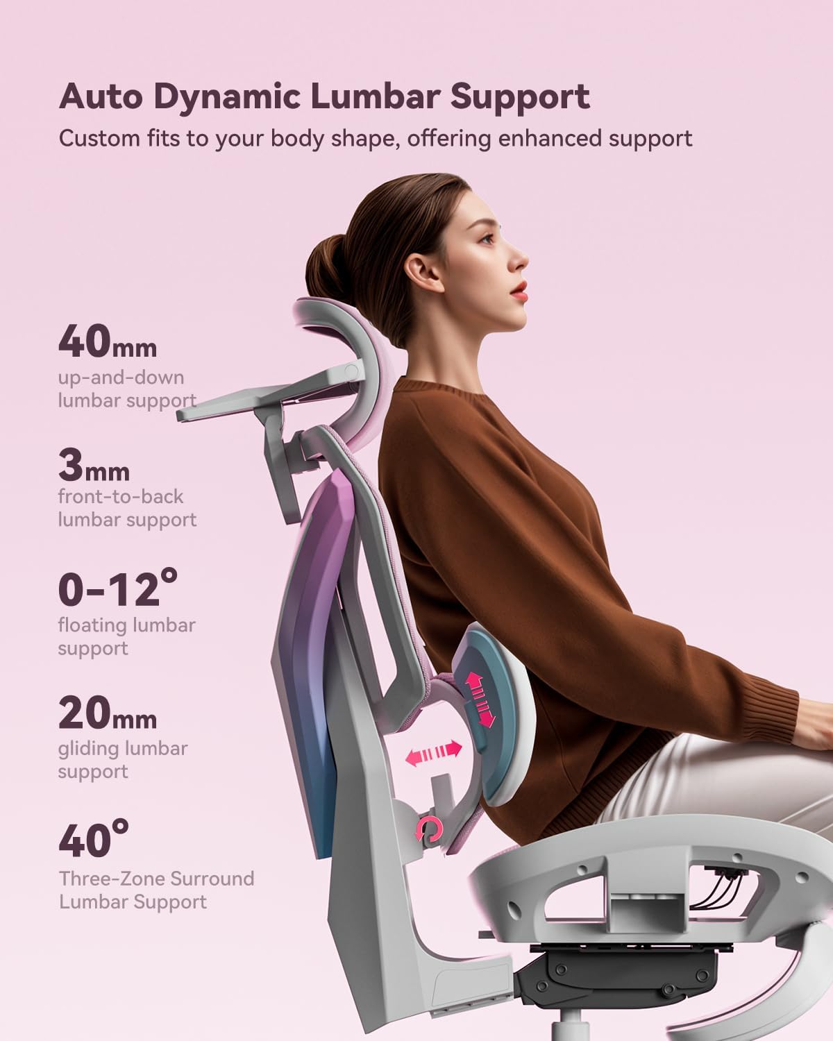 Autofull G7 Gaming Chair - 3-Zone Lumbar, 22-Point Adjustment, Breathable Mesh, Custom Backplate, 720° Armrests, BIFMA Certified Ergonomic, 140° Recline, IGR Certified, Niko Endorsed - Gift for Gamers