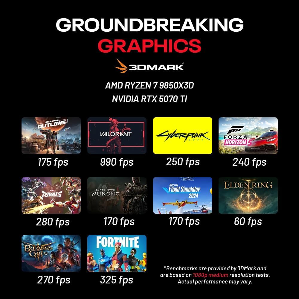 Skytech Gaming King 95 Gaming PC, AMD Ryzen 7 9850X3D 4.7GHz, NVIDIA RTX 5070 Ti 16GB VRAM, 1TB Gen4 NVMe SSD, 32GB DDR5 RAM 6000, 850W Gold ATX 3 PSU, 360 ARGB AIO, WI-FI 5, Windows 11, Desktop