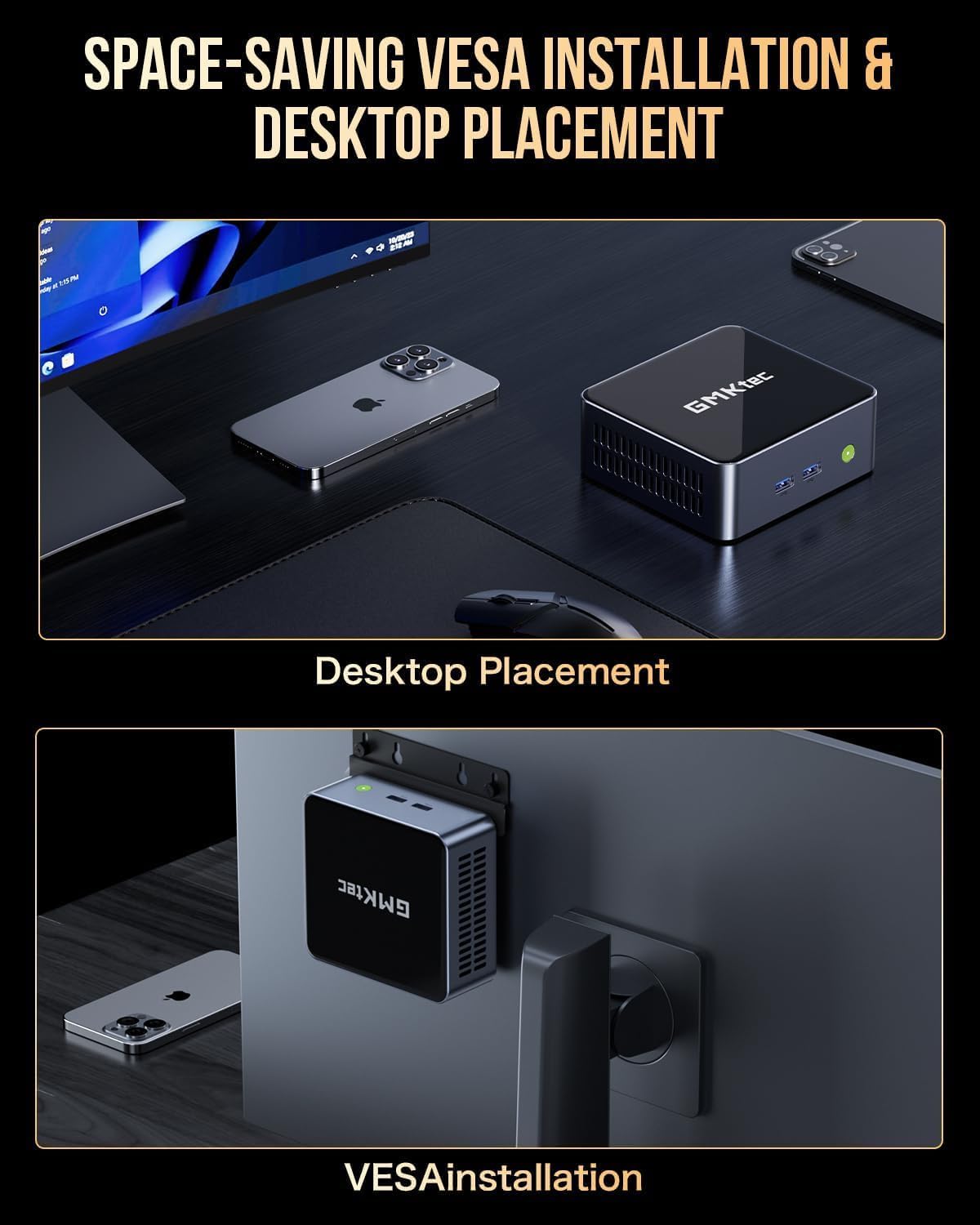 GMKtec Mini PC with Intel Core i7-1185G7 Processor (Up to 4.8 GHz) 16GB DDR4 1TB SSD NIC i226V RJ45 2.5G Iris Xe Graphics USB4.0 Desktop Mini Computers WiFi 6, BT 5.2/ DP, HDMI M2