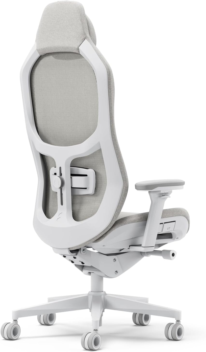 Fractal Design Refine Mesh Light Gaming Chair - Ergonomic Office Desk Chair Functionality with 4D Adjustable Armrests, High-Back Support, Lumbar Cushion, and Breathable Mesh