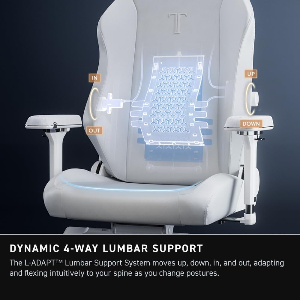 Secretlab Titan Evo NanoGen Pure White Gaming Chair - Recling - Ergonomic & Comfortable Computer Chair with 4D armrests - Magnetic Head Pillow & 4-Way Lumbar Support - Big and Tall - Leatherette