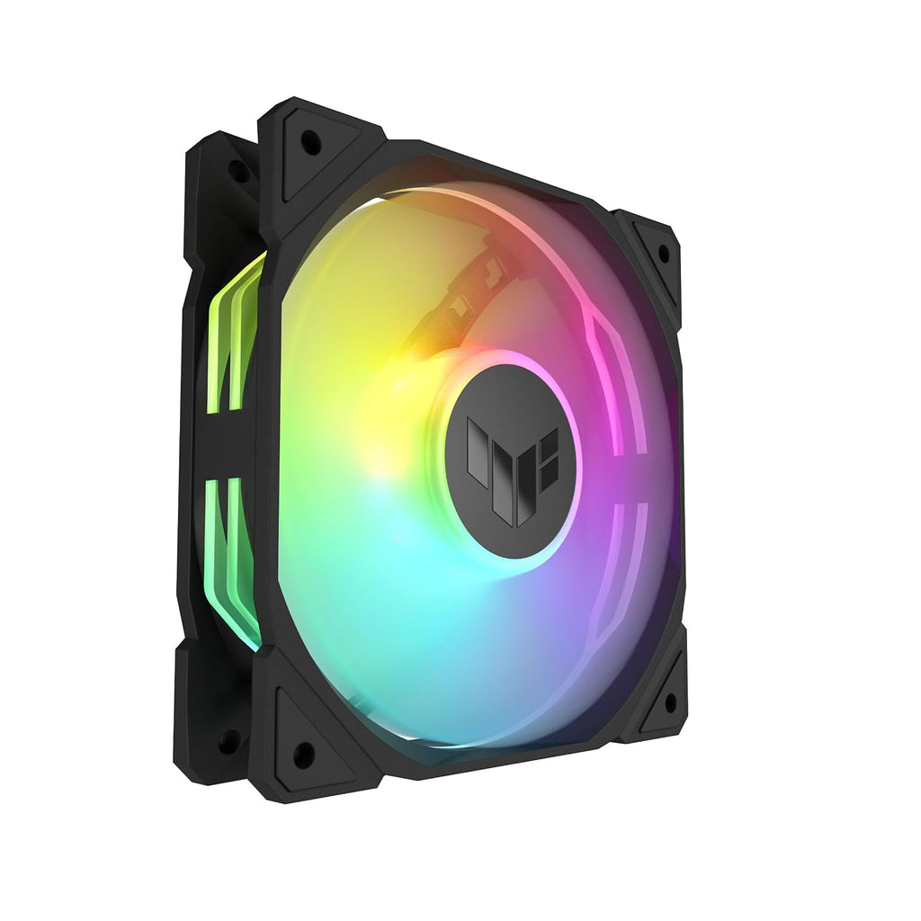 ASUS TUF Gaming TR120 ARGB Triple Pack Black Edition 120mm Fans (28mm Frame, 3.3mm High Static Pressure H2O, Dual Layer LED Matrix, Aura Sync, PWM Fan Control)