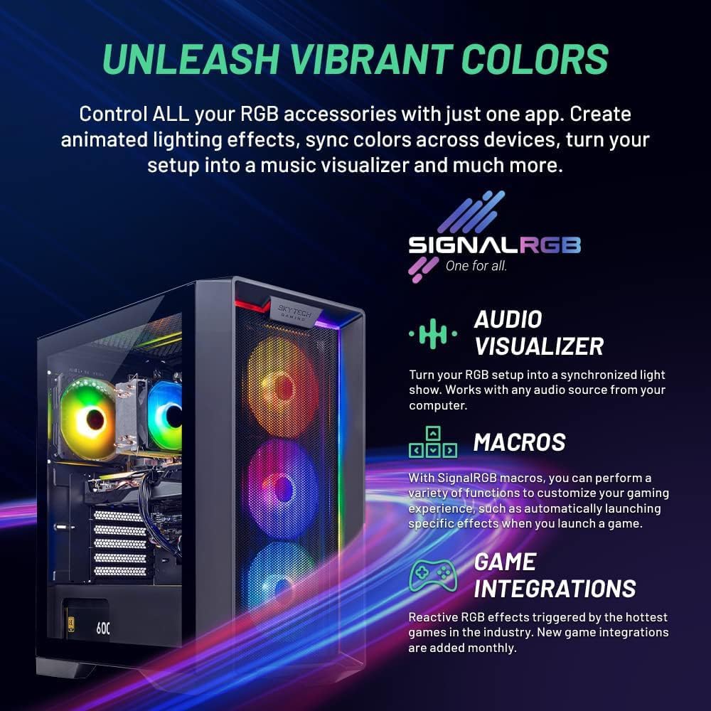 Skytech Gaming Nebula Gaming PC, Intel i5 14400F 2.5GHz, NVIDIA RTX 5060, 1TB NVMe SSD, 16GB DDR5 RAM 6000, 650W Gold PSU, Wi-Fi, Win 11, Desktop