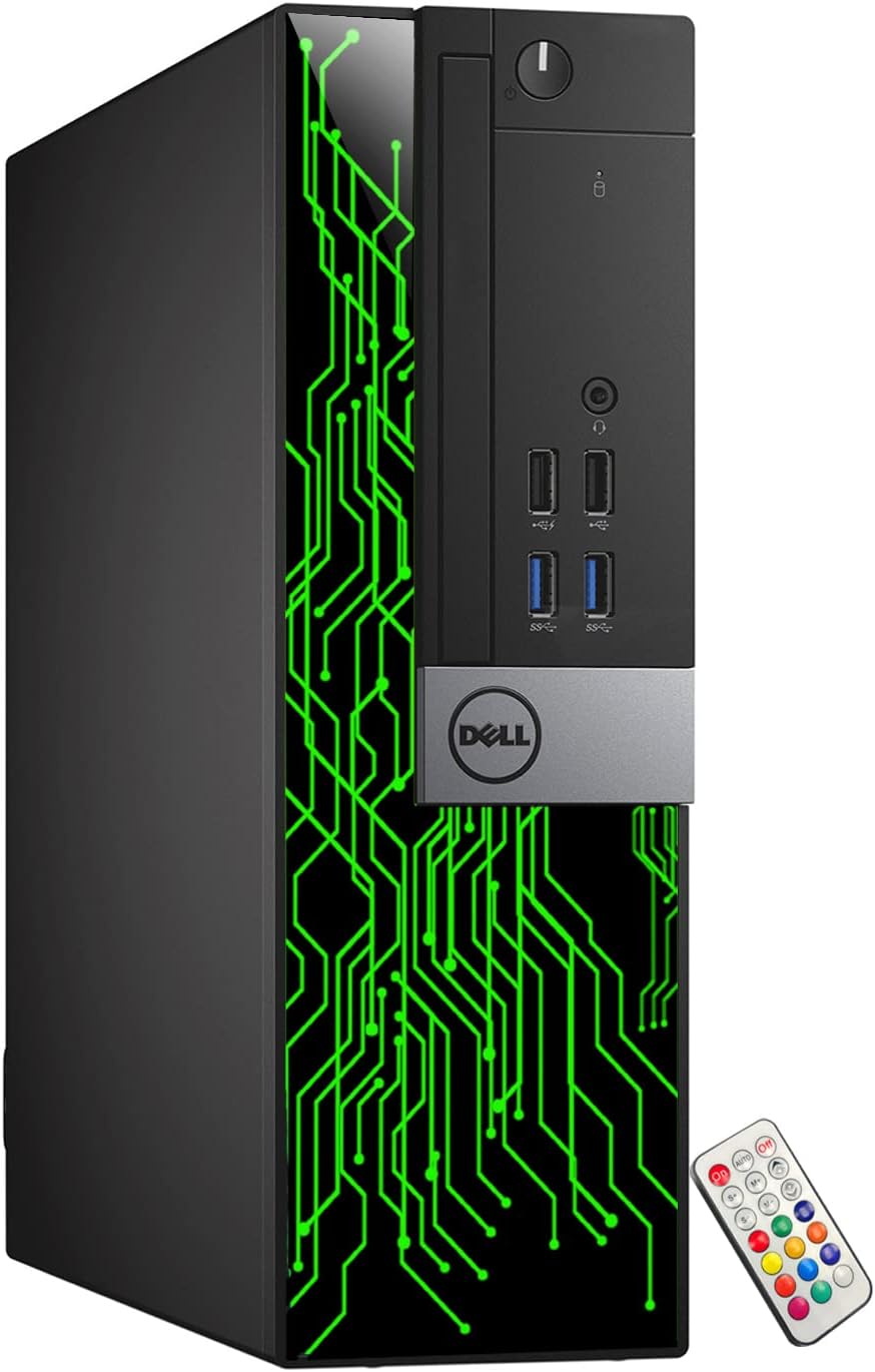 Dell Custom RGB Lights PC with 22 Inch Monitor OptiPlex Desktop Computer i5 6500 8GB RAM 256GB SSD Windows 11 Pro WiFi HDMI (Renewed)