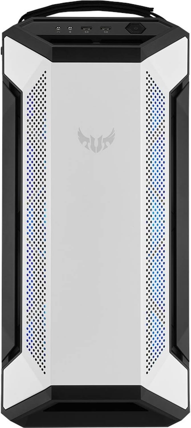 ASUS TUF Gaming GT501 White Edition Mid-Tower Gaming Case, EATX Support, Pre-Installed Four Fans, 2 x USB 3.1 Front Panel, Smoked Tempered Glass, Steel Construction