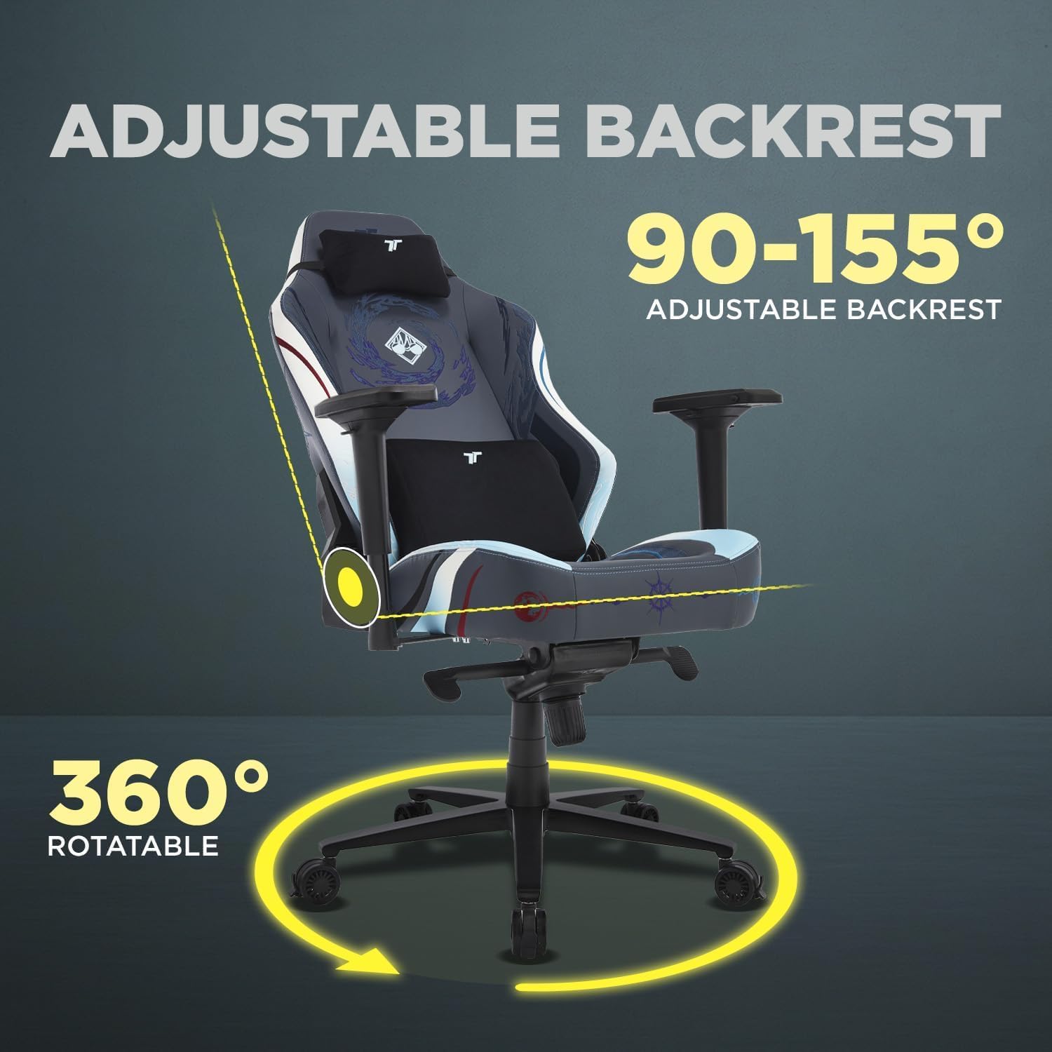 TTRACING Guardian Jujutsu Kaisen Gojo Gaming Chair, Office Chair High Back Computer Chair Leather Desk Chair Racing Executive Ergonomic Adjustable Swivel Task Chair with Headrest and Lumbar Support