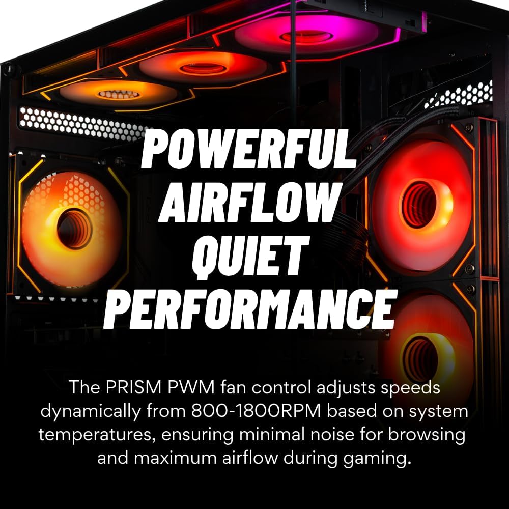 Panorama RTX 5070, 20-Core Ultra 7 265KF, 32GB DDR5 RAM, 1TB NVMe SSD, Liquid Cooled Gaming Desktop PC w/Windows 11 Pro, 3-Year Warranty, RGB Gamer Keyboard+Mouse, Internal Wi-Fi 6E, 3X DP & HDMI