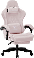 GTPLAYER Gaming Chair for Adults, Ergonomic Video Game Chairs, Footrest & Linkage Armrest, Reclining High Back Silla Gamer with Speakers for Home Office, Ace Pro, Pink(Velvet)