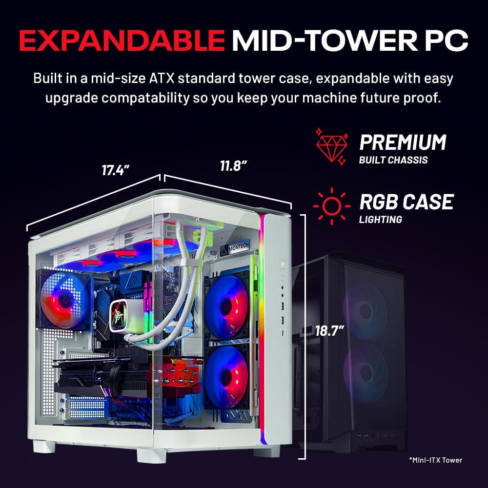 Skytech Gaming King 95 Desktop PC, Ryzen 9 9900X3D 4.4 GHz (5.5GHz), AMD RX 9070XT 16GB, 2TB Gen4 NVMe SSD, 32GB DDR5 RAM 6000 RGB, 850W Gold PSU, 360mm ARGB AIO, Wi-Fi, Win 11