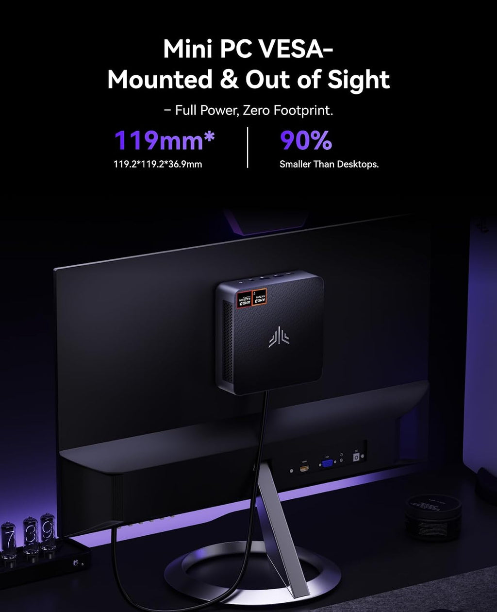 KAMRUI AM21 Mini PC, AMD Ryzen 7 8745HS (8C/16T, up to 4.9GHz), 32GB DDR5 5600MHz RAM, 1TB M.2 2280 PCIe 4.0 SSD, Mini Desktop Computer with Radeon 780M, USB4, Quad Display, Dual LAN, HDMI, WiFi 6