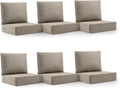 6' Thick Outdoor Cushion, 24*24*6' Patio Furniture Cushions with Waterproof Patio Furniture Cushions with Removable Cover, 28D High Density Patio Cushion for Outdoor Furniture, Gray-6pcs