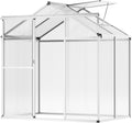 VEVOR Polycarbonate Greenhouse, 6 x 4 Ft, Outdoor Greenhouse with Adjustable Vent Windows, Pavilion Styled Green House with Sliding Door, Aluminum Large Walk-in Greenhouses Kit for Garden Backyard