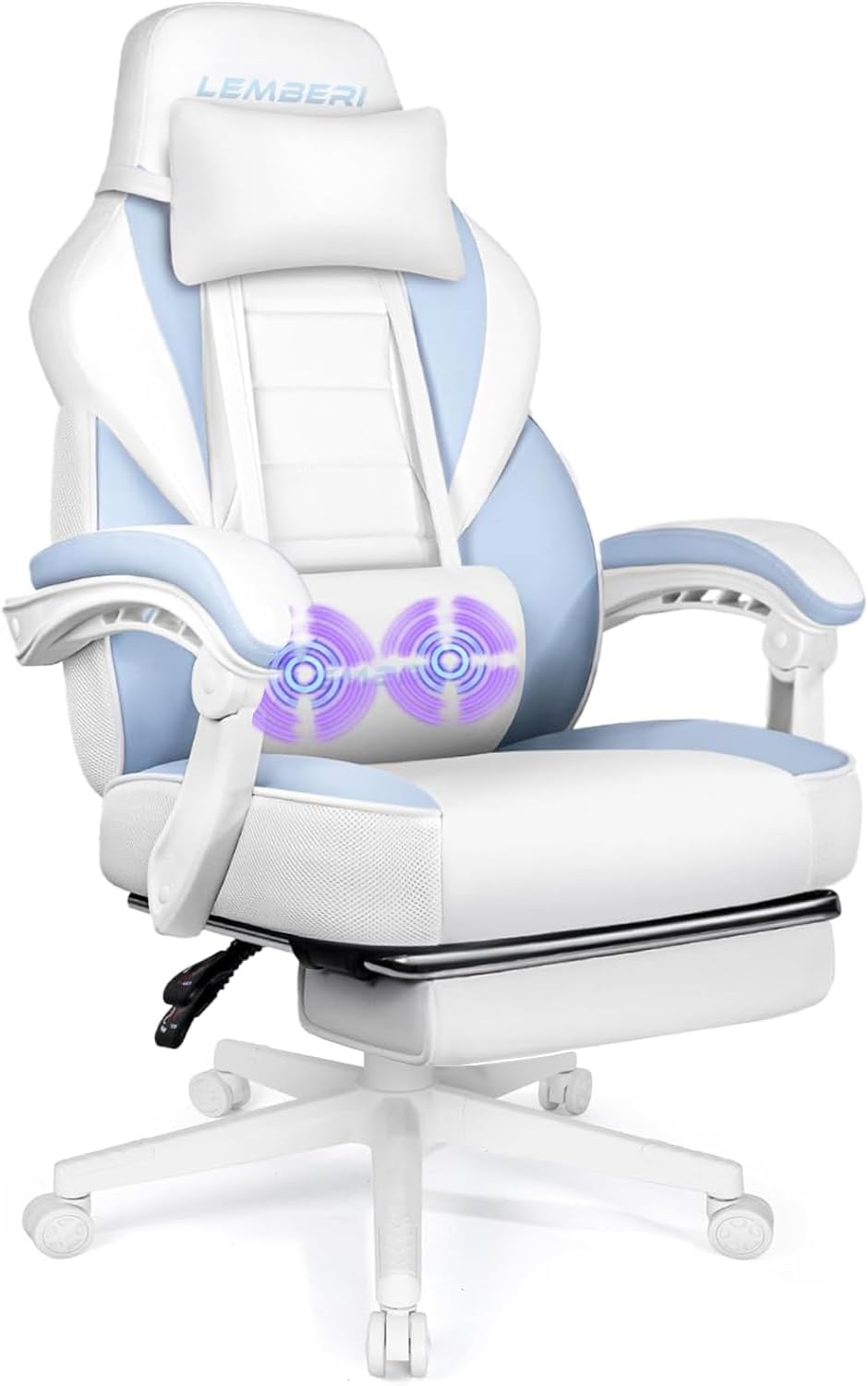 LEMBERI Gaming Chairs for Adults,Ergonomic Video Game Chairs with footrest,Big and Tall Gaming Chair 400lb Weight Capacity, Racing Style Gaming Computer Gamer Chair with Headrest and Lumbar Support
