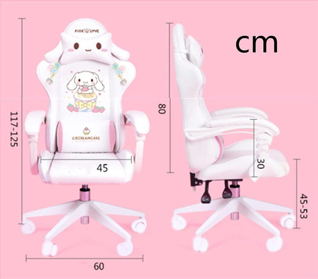 Gaming Chair Adults Gaming Chair Girls Cute Computer Leather Armchair Office Home Swivel Lifting Adjustable Chair