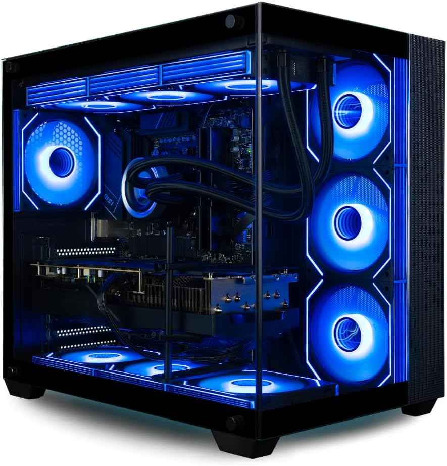 Panorama XL RTX 5080, Ryzen 9 9950X3D, 32GB DDR5 RAM, 2TB Gen4 SSD, 360mm Liquid Cooled Gaming Desktop PC w/Windows 11 Pro, 3 Year Warranty, RGB Keyboard+Mouse, Internal WiFi 7, 3X DP, HDMI & RJ45