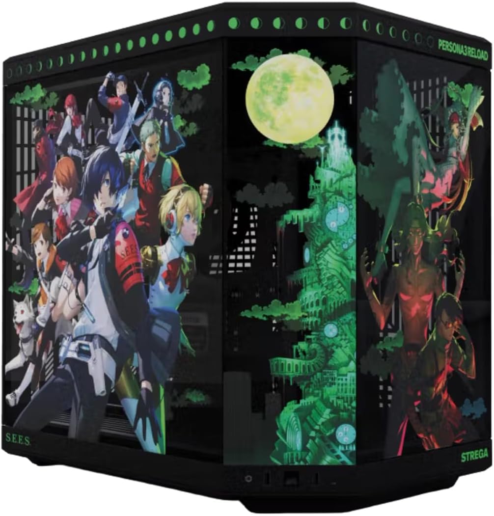 Hyte Y70 Persona 3 Reload Official Licensed - Mid-Tower ATX Gaming PC Desktop Case - Panoramic Tempered Glass - Dual Chamber - High Airflow Chassis - PCIE 4.0 Riser Cable Included - Black