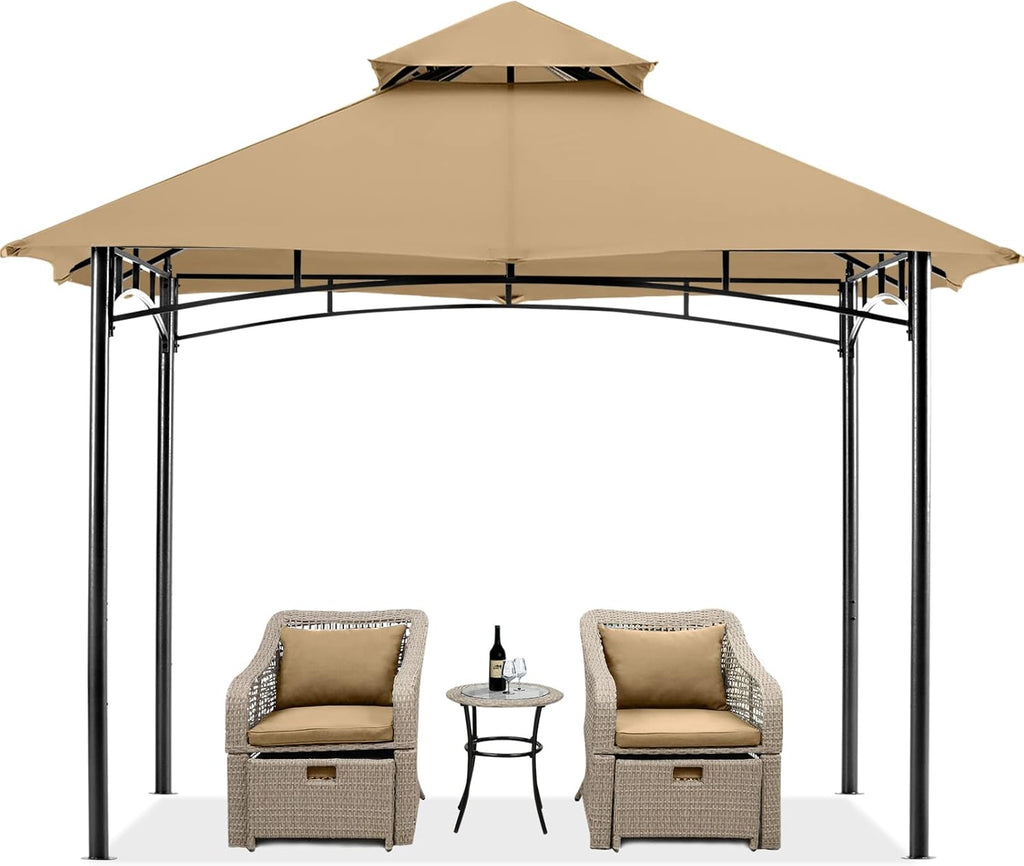 MASTERCANOPY Outdoor Garden Gazebo for Patios with Stable Steel Farme (9x9,Beige)