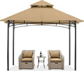 MASTERCANOPY Outdoor Garden Gazebo for Patios with Stable Steel Farme (9x9,Beige)