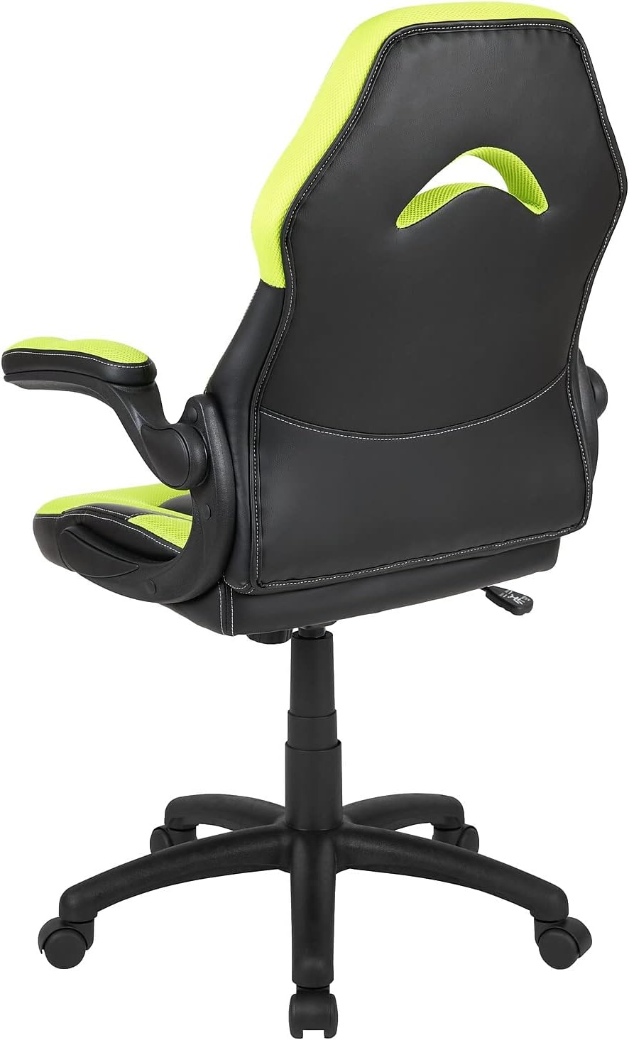 Flash Furniture X10 Gaming Chair Racing Office Ergonomic Computer PC Adjustable Swivel Chair with Flip-up Arms, Neon Green/Black LeatherSoft