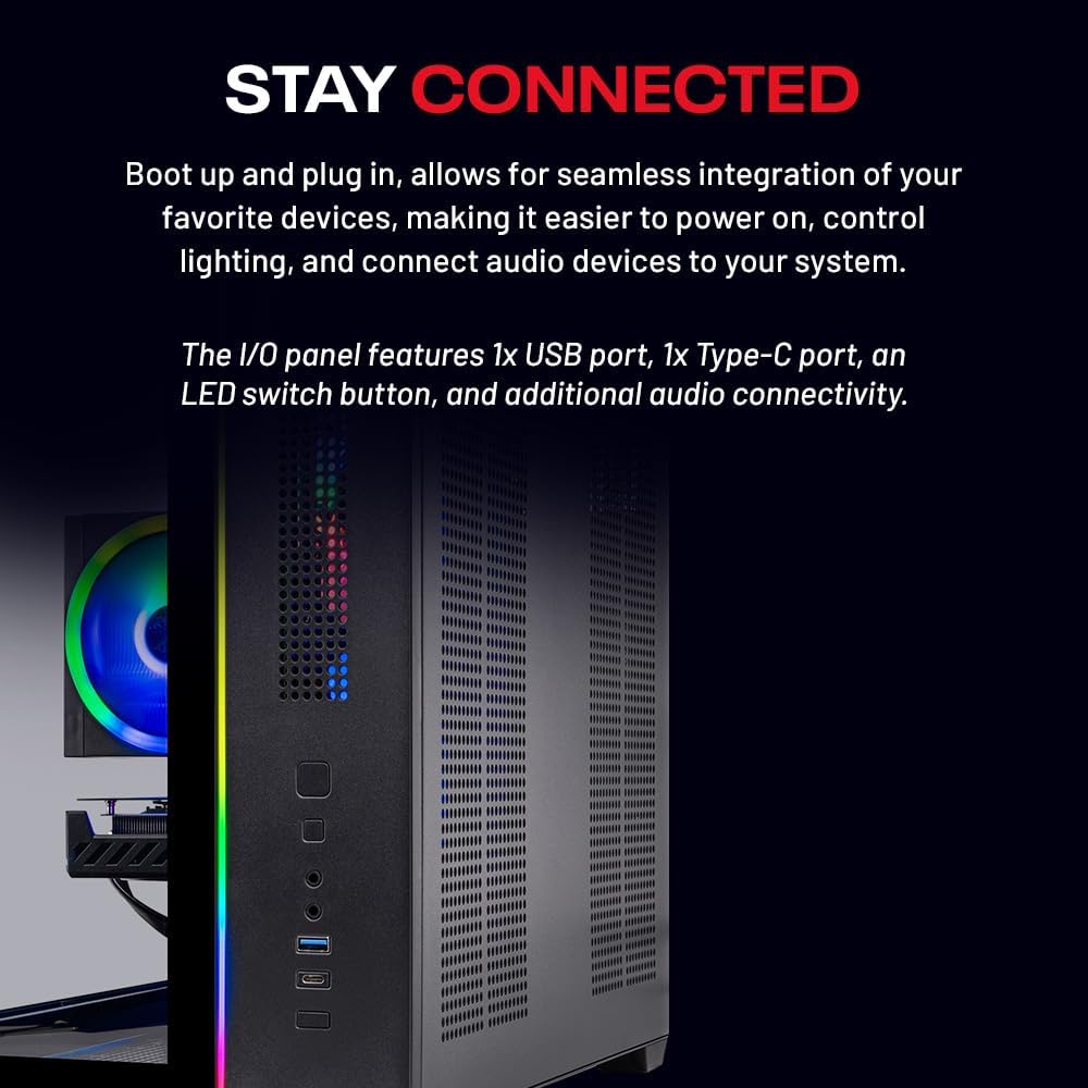 Skytech Gaming Crystal Gaming PC, AMD Ryzen 5 5500 3.6GHz, NVIDIA RTX 5050 8GB, 1TB NVMe SSD, 16GB DDR4 RAM 3200, 650W Gold PSU, Wi-Fi, Win 11, Desktop