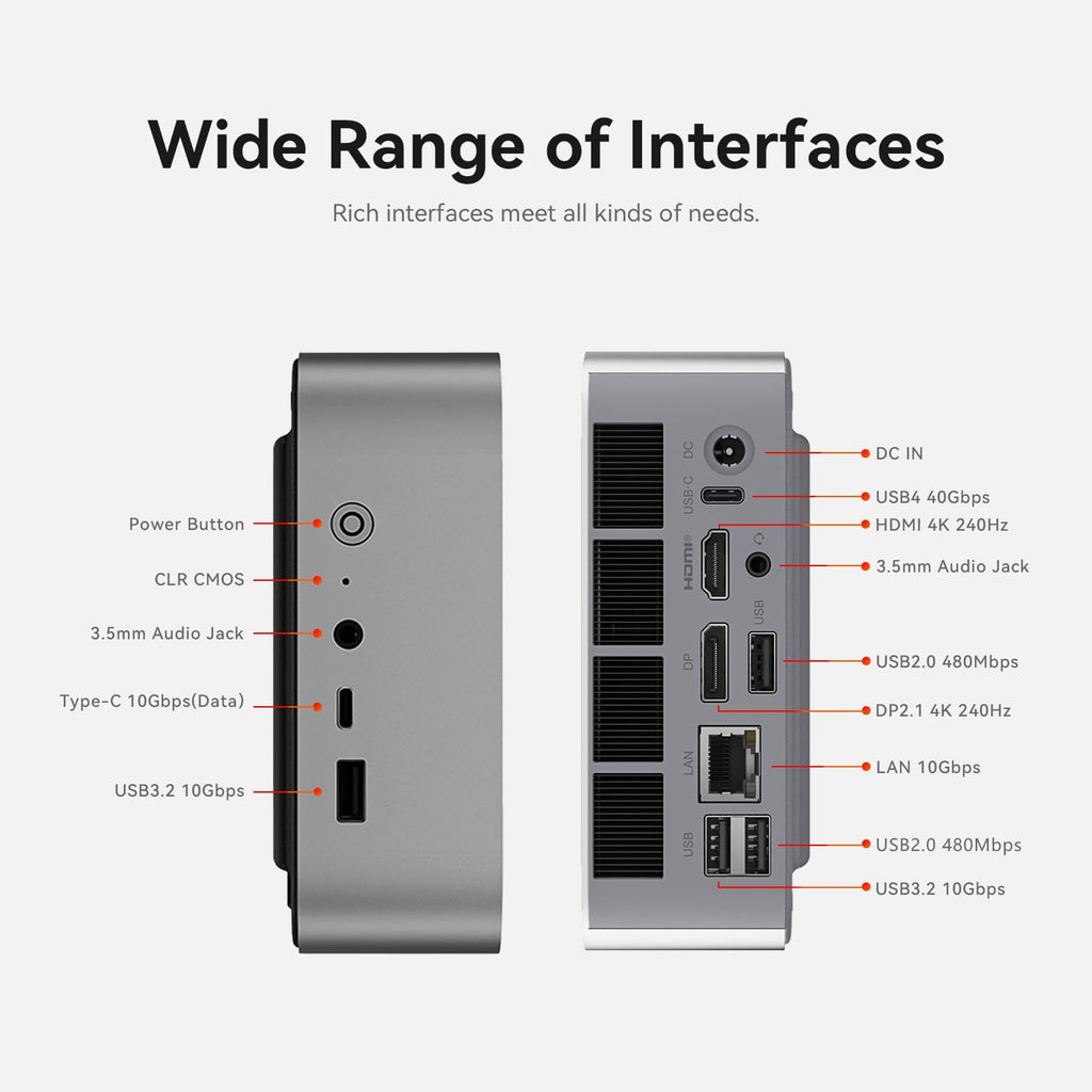 Beelink SER9 Max AI Mini PC, AMD Ryzen AI 7 H 350(8C/16T,5.0GHz), 64G DDR5 1TB PCIe4.0 x4 SSD, AI PC AMD Radeon 860M NPU 50 AI Tops, Dual Audio Jacks/USB4/WiFi6/BT5.2/10G LAN