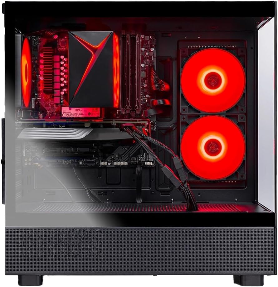 Skytech Gaming Azure 3 Gaming PC, AMD Ryzen 5 5500 3.6GHz, AMD RX 9060 8GB VRAM, 1TB NVMe SSD, 32GB DDR4 RAM 3200, 650W Gold PSU, WI-FI 5, Windows 11, Desktop