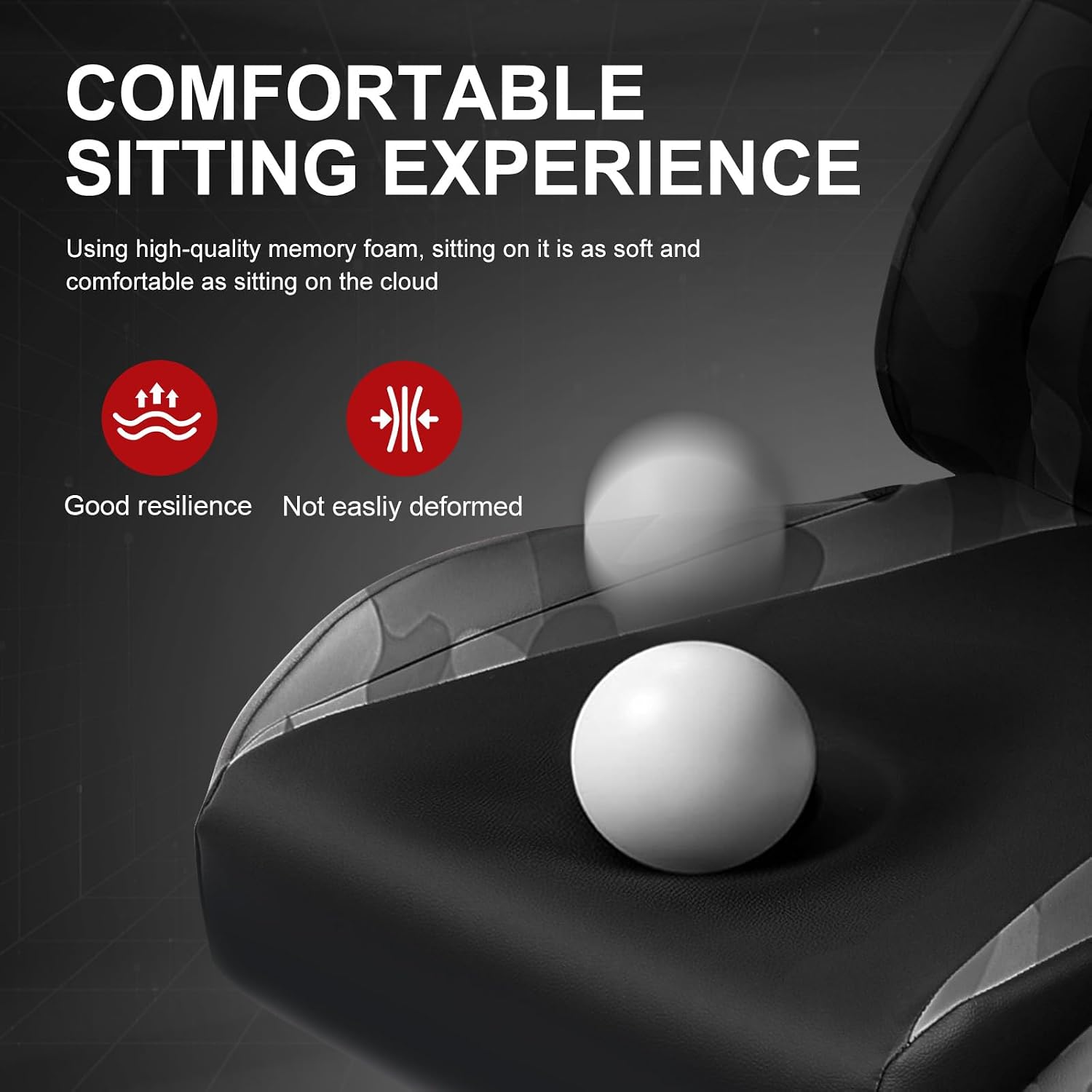 GTPLAYER Gaming Chair with Footrest, Ergonomic Computer Game Desk Chair, Recline Gaming Chair Seat Height Adjustment, Swivel Rocker with Headrest and Lumbar (Camouflage)