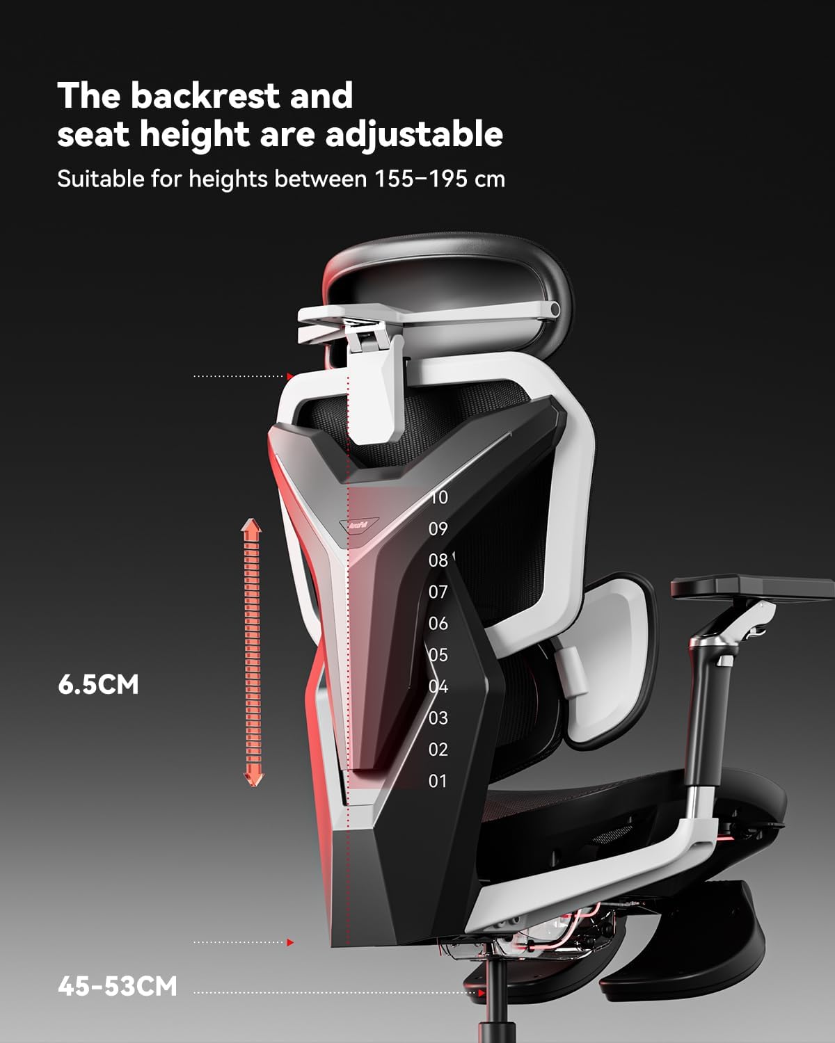 Autofull G7 Gaming Chair - 3-Zone Lumbar, 22-Point Adjustment, Breathable Mesh, Custom Backplate, 720° Armrests, BIFMA Certified Ergonomic, 140° Recline, IGR Certified, Niko Endorsed - Gift for Gamers
