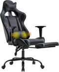 BestOffice Ergonomic Gaming Chair, Grey, Adjustable, Vibration, Faux Leather