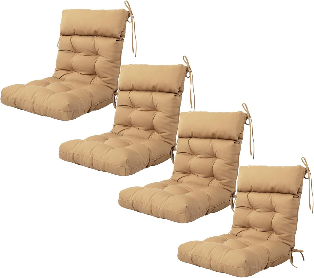 ARTPLAN Patio Chair Cushion,Tufted Adirondack Outdoor Chair Cushion,Wicker High Back Outdoor Seat Cushion,Set of 4, 44'X21'X4' (4 Pack)