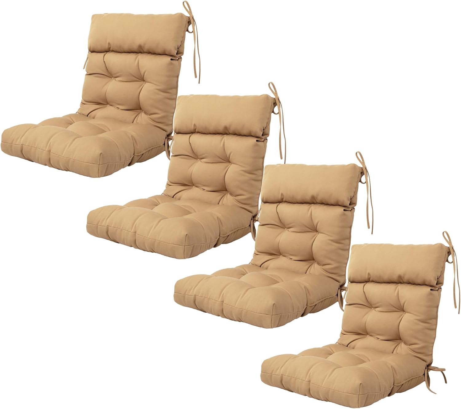 ARTPLAN Patio Chair Cushion,Tufted Adirondack Outdoor Chair Cushion,Wicker High Back Outdoor Seat Cushion,Set of 4, 44'X21'X4' (4 Pack)