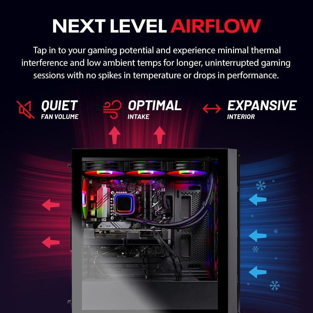Skytech Gaming Rampage Desktop PC, Ryzen 7 7800X3D 4.2 GHz (5GHz), NVIDIA RTX 5070 Ti 16GB, 1TB Gen4 NVMe SSD, 32GB DDR5 RAM 5600 RGB, 850W Gold ATX 3 PSU, 360mm ARGB AIO, Wi-Fi, Win 11