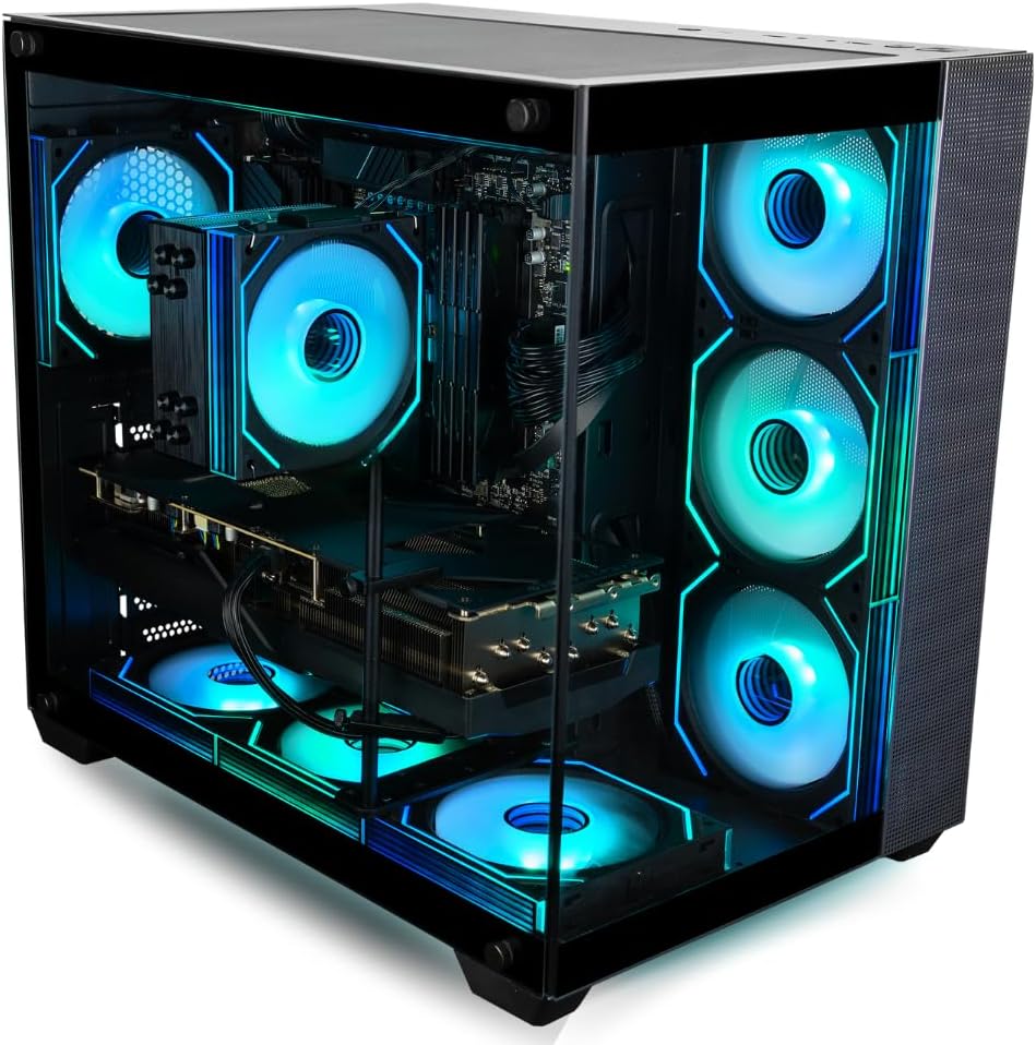 Panorama XL RTX 5090, AMD Ryzen 7 7800X3D, 32GB DDR5 RAM, 2TB NVMe Gen4 SSD, HDMI, RJ45, Windows 11 Pro, 3 Year Warranty, RGB Gamer Keyboard+Mouse, WiFi 7 + BT 5.4, HDMI, Prebuilt Gaming Desktop PC