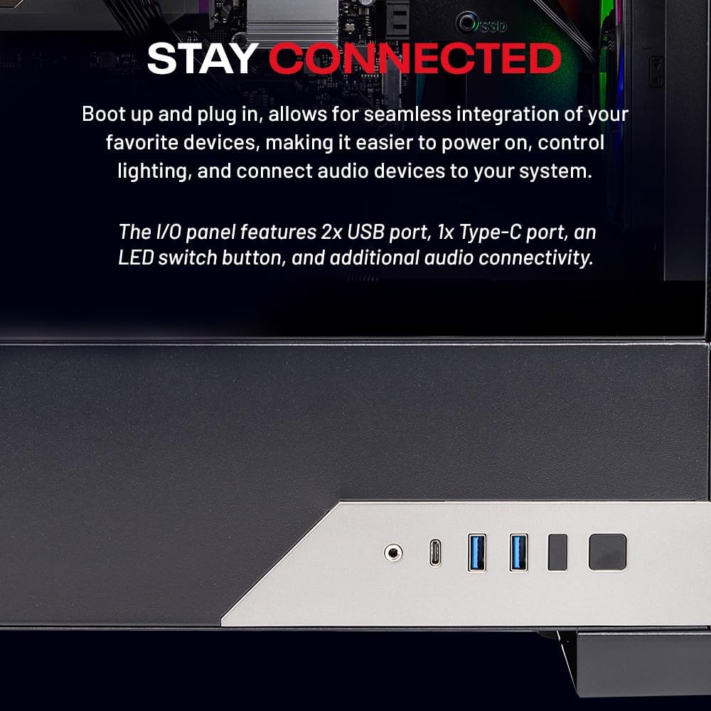 Skytech Gaming Nebula 2 Gaming PC, AMD Ryzen 5 5500 3.6GHz, NVIDIA RTX 5060, 1TB NVMe SSD, 16GB DDR4 RAM 3200, 650W Gold PSU, Wi-Fi, Win 11, Gaming Desktop