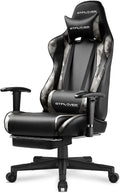 GTPLAYER Gaming Chair with Footrest, Ergonomic Computer Game Desk Chair, Recline Gaming Chair Seat Height Adjustment, Swivel Rocker with Headrest and Lumbar (Camouflage)