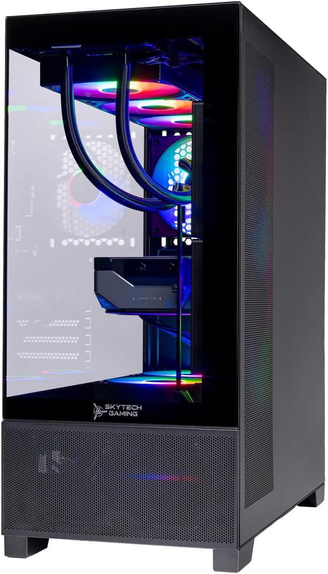 Skytech Gaming Azure 3 Plus Gaming PC, AMD Ryzen 7 7700X 4.5GHz, AMD RX 9070 16GB VRAM, 2TB Gen4 NVMe SSD, 32GB DDR5 RAM 6000, 850W Gold ATX 3 PSU, 360 ARGB AIO, WI-FI 5, Windows 11, Desktop